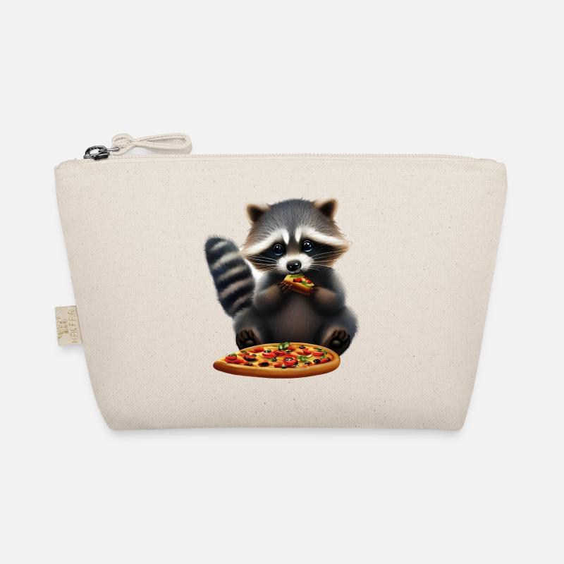 Pizza Liebender Waschbär - Bio-Täschchen - Natur