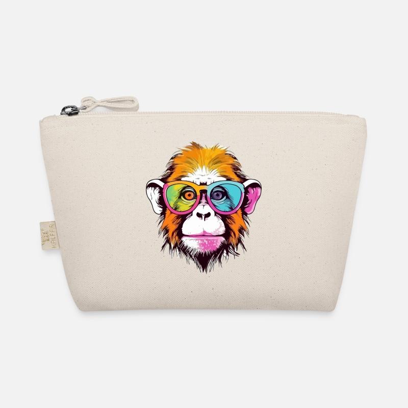 Elvi the bespectacled monkey Organic Pouch