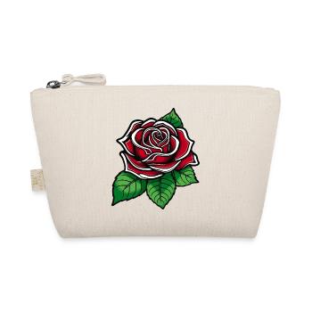 Crimson Rose Pop Art Bloom - Organic Pouch - nature - Front