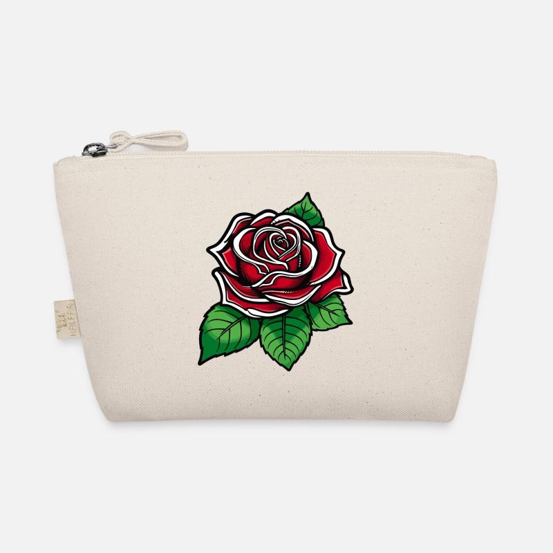 Crimson Rose Pop Art Bloom Bio-Täschchen