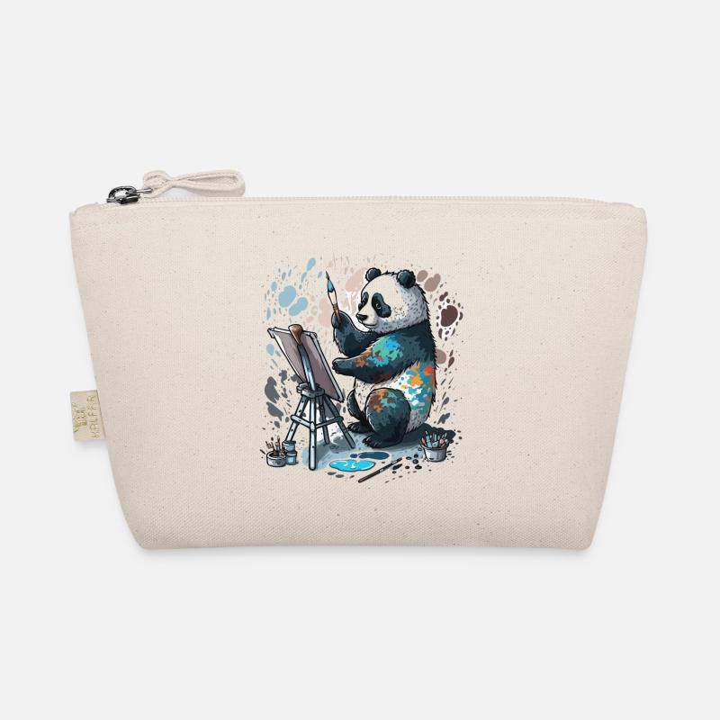 Künstlerischer Panda - Bio-Täschchen - Natur