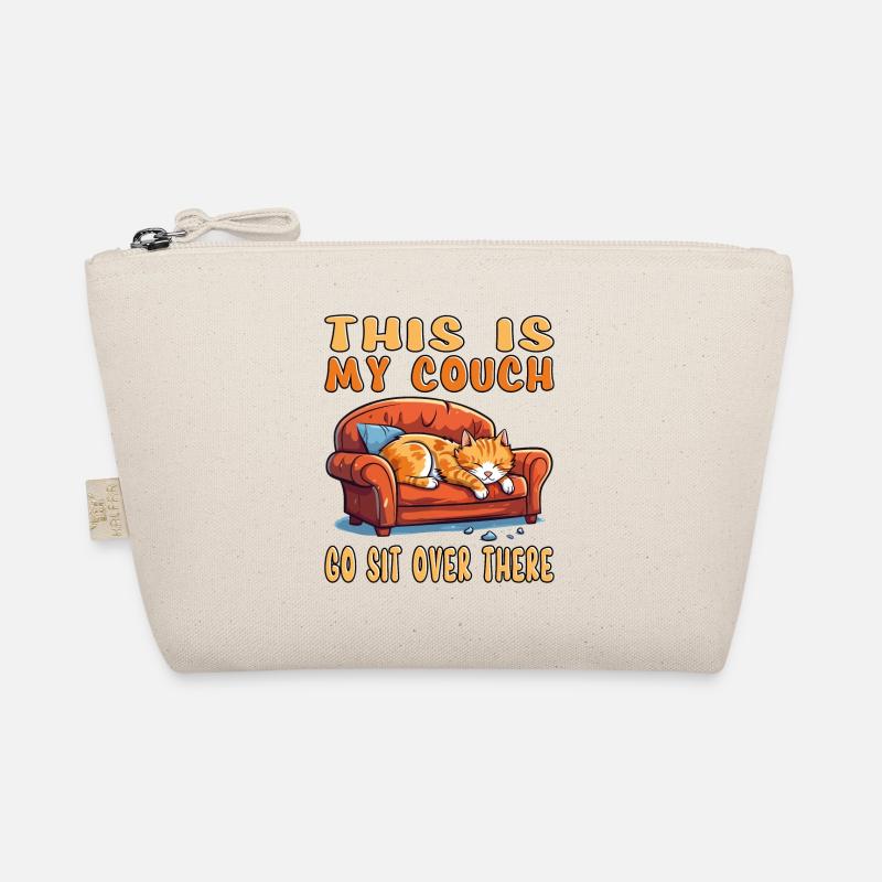 Cat Couch Sofa Funny Humor Typical Cartoon Organic Pouch