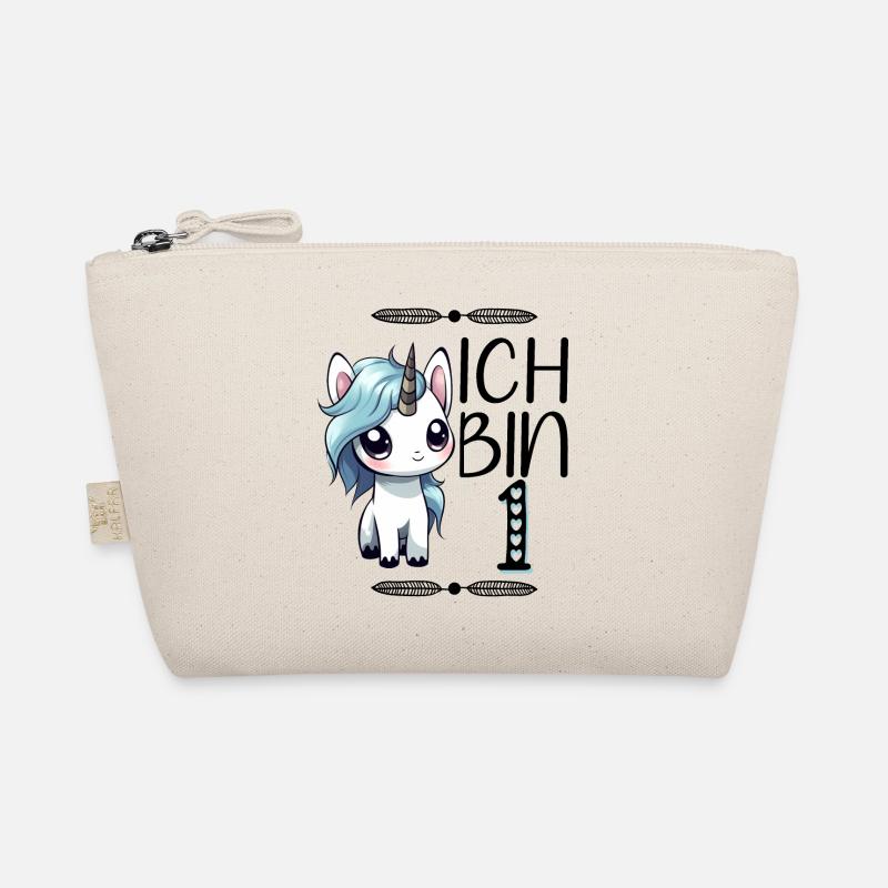 Einhorn Ich Bin 1 - Bio-Täschchen - Natur