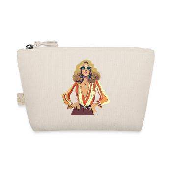 Retro 70s woman with big glasses - Organic Pouch - nature - Front