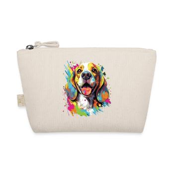 Colorful Beagle Design - Loving and Lively - Organic Pouch - nature - Front