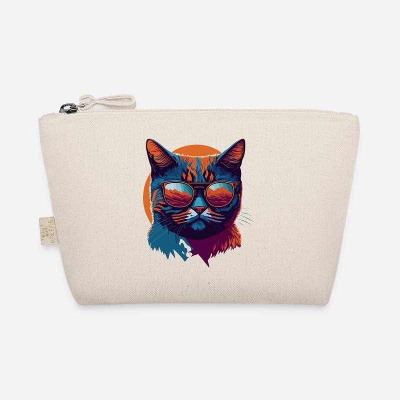 Rebel Paws: Retro Katze T-Shirt Art Bio-Täschchen