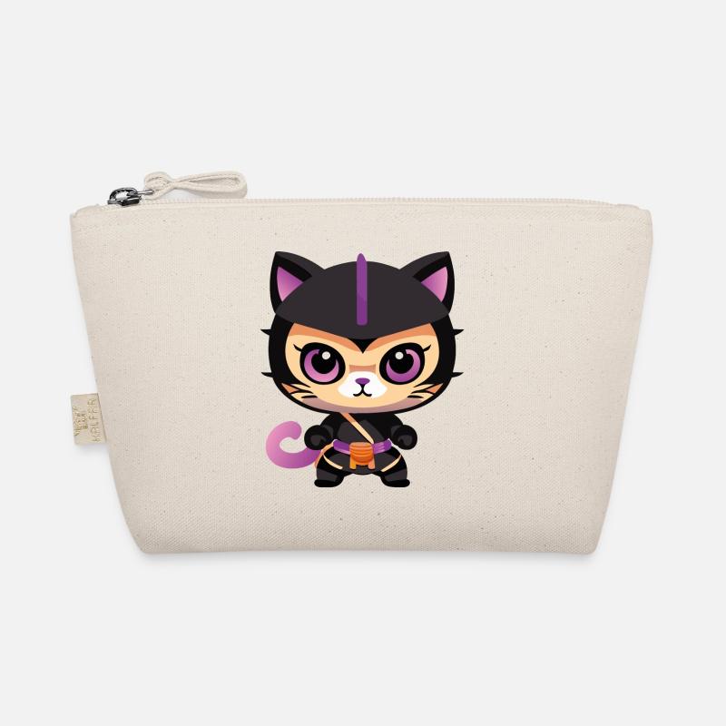 Ninja Katze Lila Kitty - Bio-Täschchen - Natur