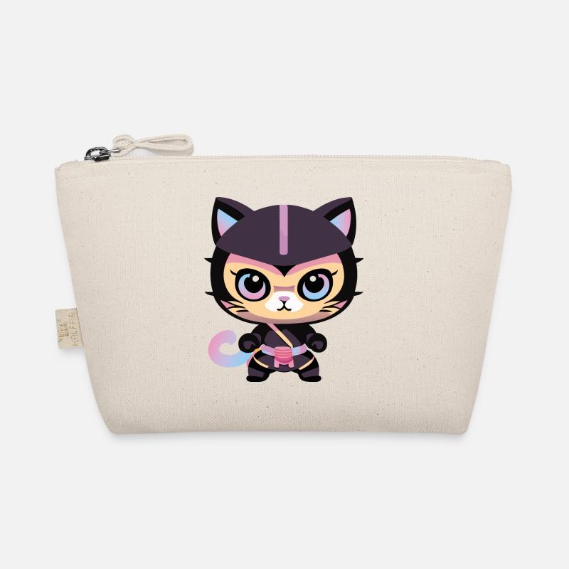 Ninja Katze Pinky Kitty - Bio-Täschchen - Natur