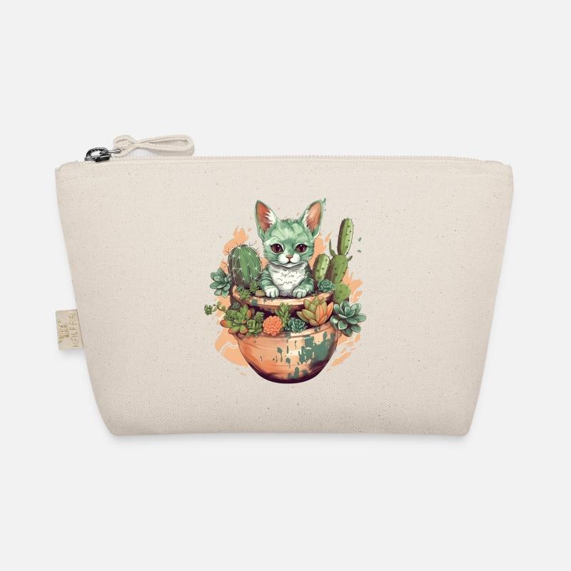 Chat en pot de téracotta avec cactus Trousse biologique