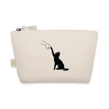 Black Cat Fist Bump - Organic Pouch - nature - Front