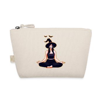 Halloween witch at yoga with Fledmäuse - Organic Pouch - nature - Front