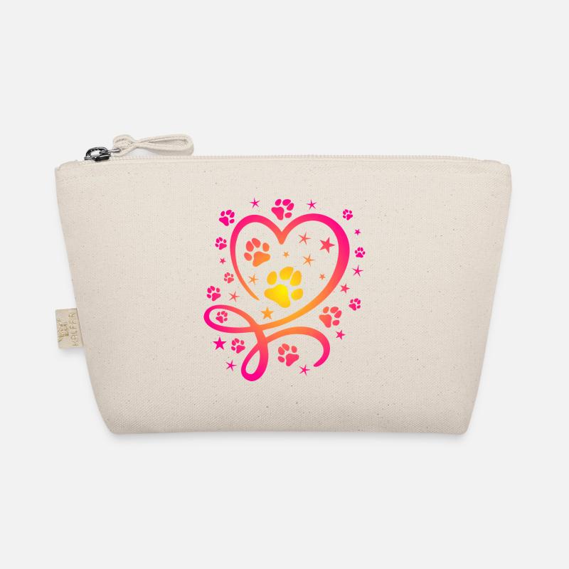 Buntes Herz mit Pfötchen und Sternen Bio-Täschchen