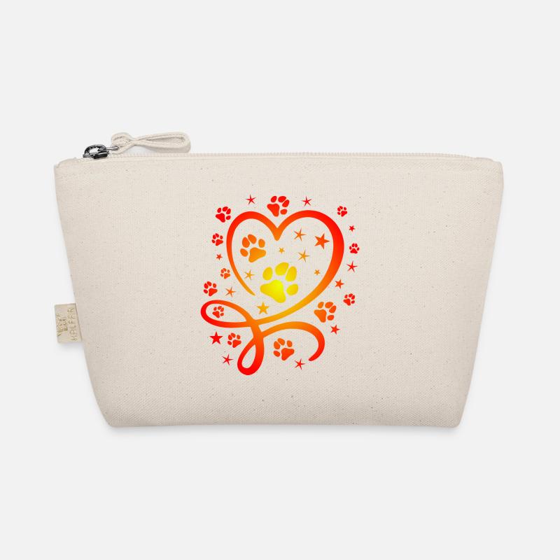 Buntes Herz mit Pfötchen und Sternen Bio-Täschchen