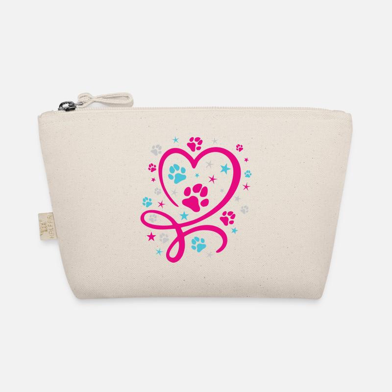 Buntes Herz mit Pfötchen und Sternen Bio-Täschchen