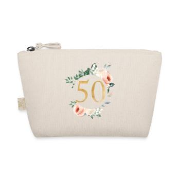Numéro 50, couronne pastel verte, personnalisable - Trousse biologique - nature - Devant