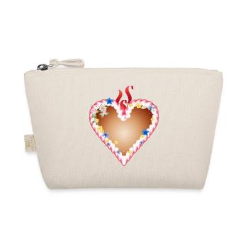 Gingerbread heart folk festival with icing and bow - Organic Pouch - nature - Front