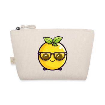 Kawaii Zitrone mit Nerd Brille - Niedliches Design - Bio-Täschchen - Natur - Vorne