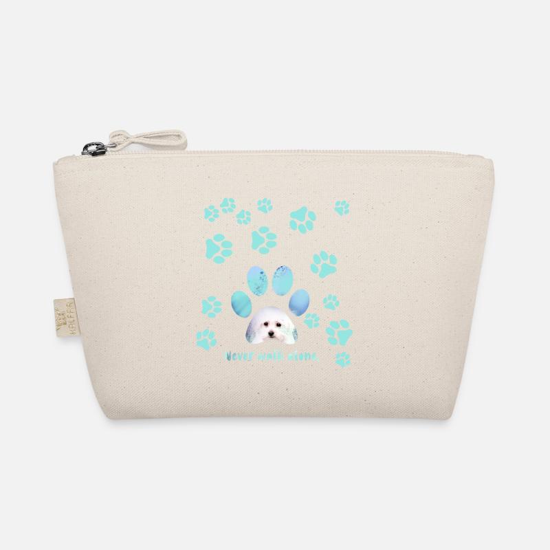 Never walk alone, dog, paws, maltese - Organic Pouch - nature