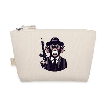 Pinstripe Gangster Monkey - Organic Pouch - nature - Front