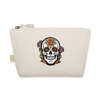 Floral Sugar Skull Tattoo Design - Organic Pouch - nature - Front