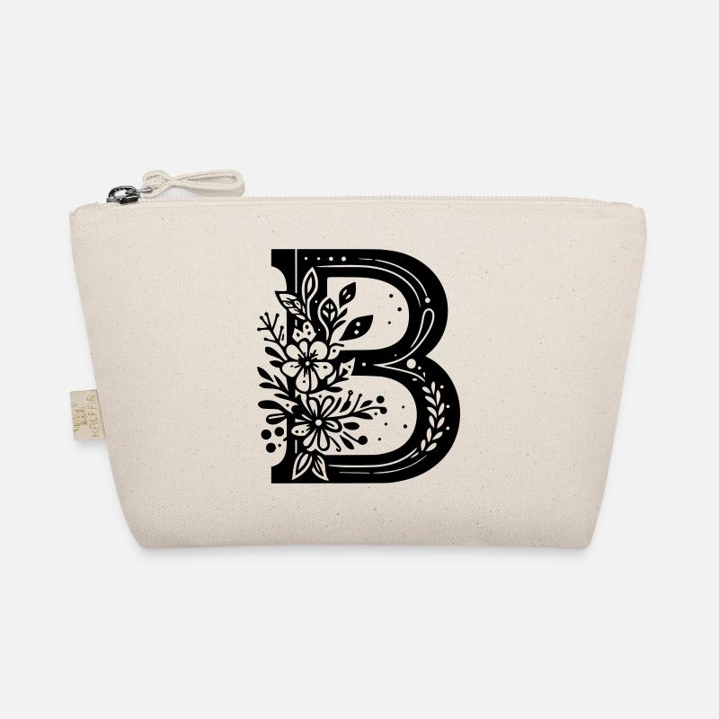 Buchstabe B Floral - Bio-Täschchen - Natur