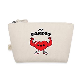 Mr Cardio Drawing Kawaii Chibi Humor Muscular Heart - Organic Pouch - nature - Front