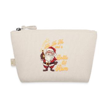 Weihnachtsmann Flasche Rum Alkohol Schnaps Prost - Bio-Täschchen - Natur - Vorne