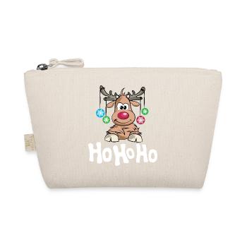 hohoho christmas baubles xmas reindeer comic - Organic Pouch - nature - Front