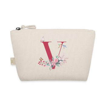 Lettre v floral -idée cadeau - Trousse biologique - nature - Devant