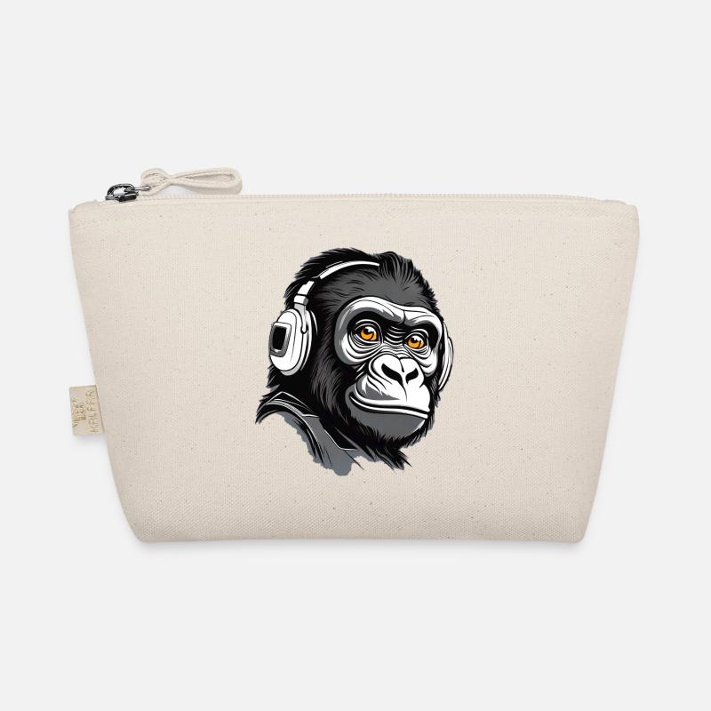 Cooler Gorilla mit Kopfhörer Bio-Täschchen
