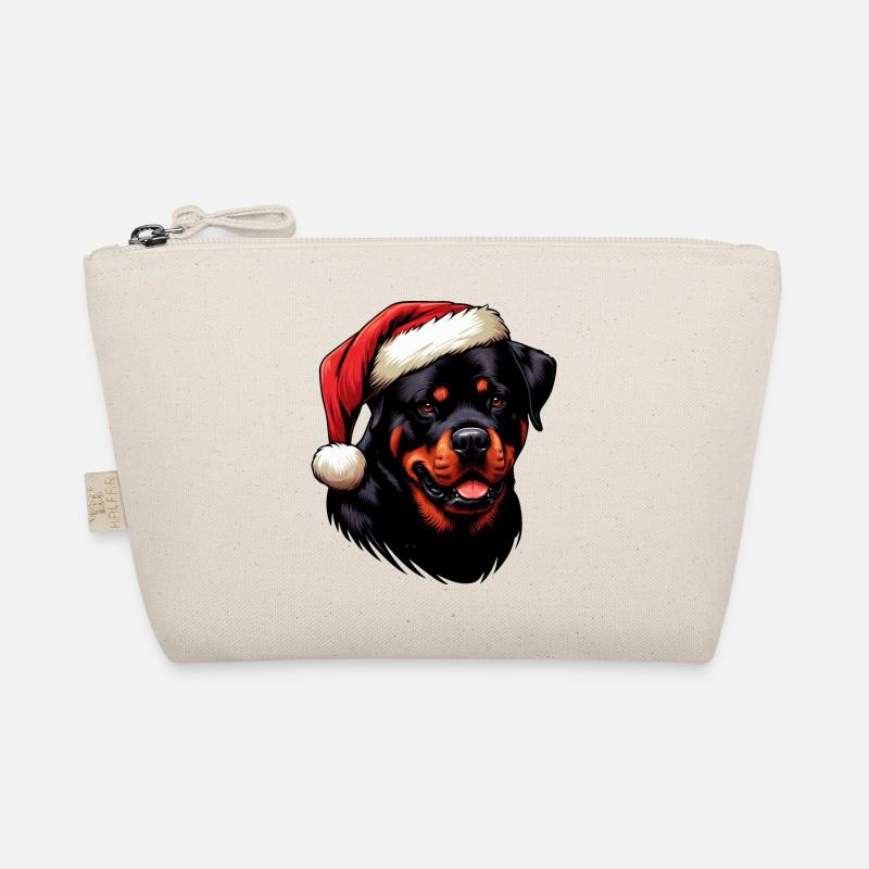Rottweiler als Weihnachtsmann Bio-Täschchen