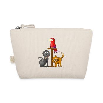 Black dog, orange cat and parrot on a stick - Organic Pouch - nature - Front