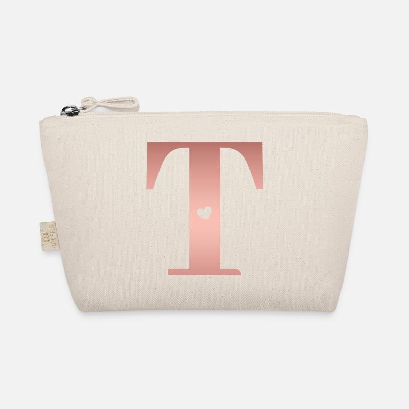 lettre T rose gold Trousse biologique
