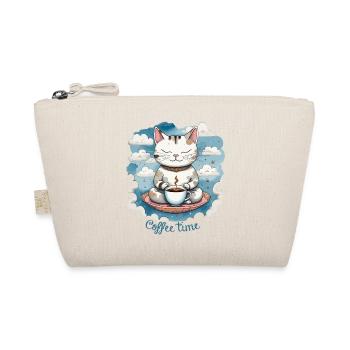 Cat drinking coffee, coffee time, cat humor - Organic Pouch - nature - Front