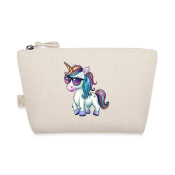 Einhorn Cool Sonnenbrille Einhörner Cartoon Comic - Bio-Täschchen - Natur - Vorne