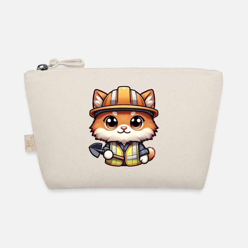 Cute Cat Construction Worker Bio-Täschchen