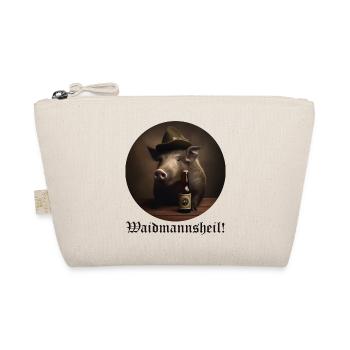 Wild boar with hat - Waidmannsheil - Organic Pouch - nature - Front