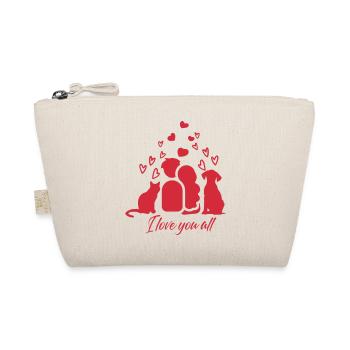I love you all Tshirt, Kleidung Mode, Valentinstag - Bio-Täschchen - Natur - Vorne
