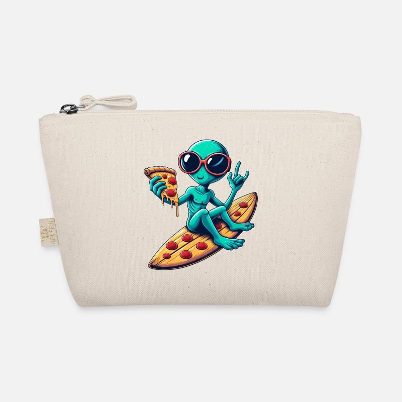 Alien alien surfeur surfant pizza Trousse biologique