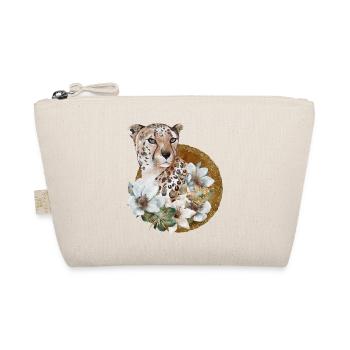 Leopard with gold and flowers - Organic Pouch - nature - Front
