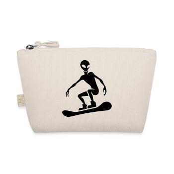 Design minimaliste : Alien Snowboarder - Trousse biologique - nature - Devant