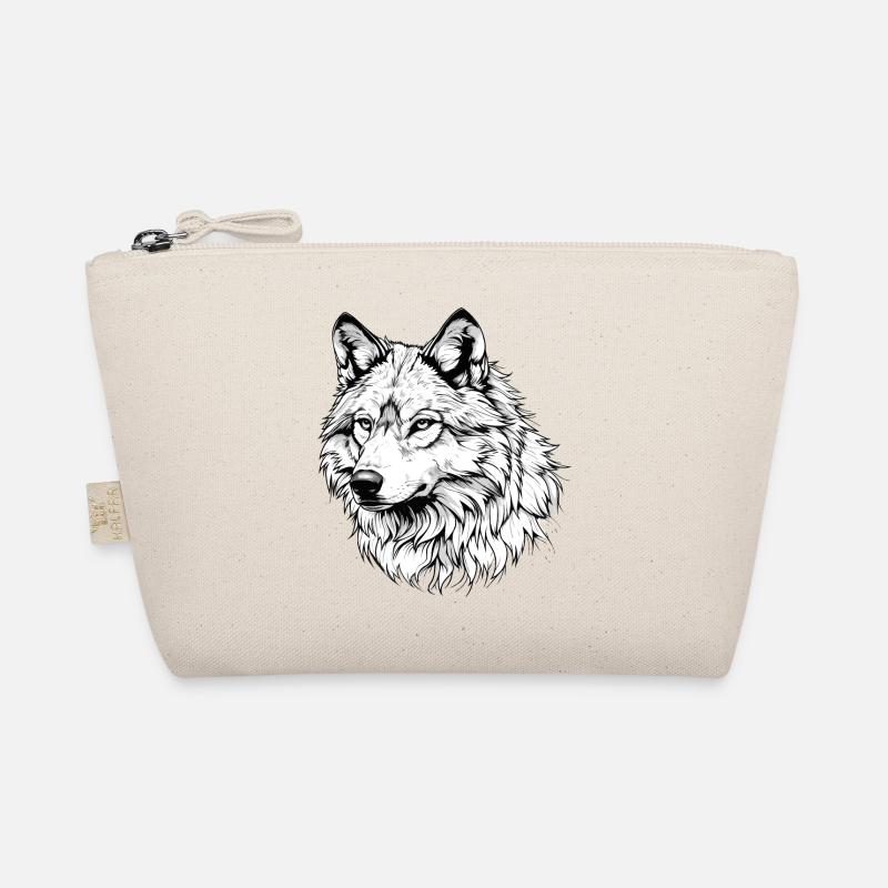 Weißer Wolf - Bio-Täschchen - Natur
