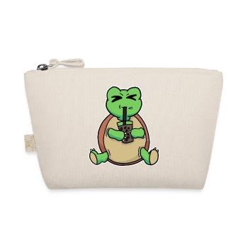 Bubble Tea Drinking Sea Turtle Anime Kawaii - Organic Pouch - nature - Front