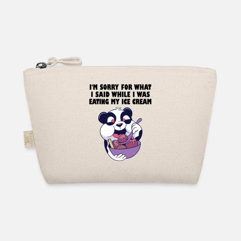 Hungriger Pandabär mit Schüssel Eis Bio-Täschchen