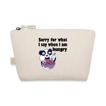 Hungry panda bear with a bowl of ice cream - Organic Pouch - nature - Front