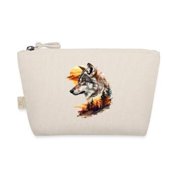Wolf Wolf Head Nature Wilderness Adventure Forest Sun - Organic Pouch - nature - Front