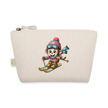 Singe Chimpanzé Skieur Vacances D’hiver Design - Trousse biologique - nature - Devant