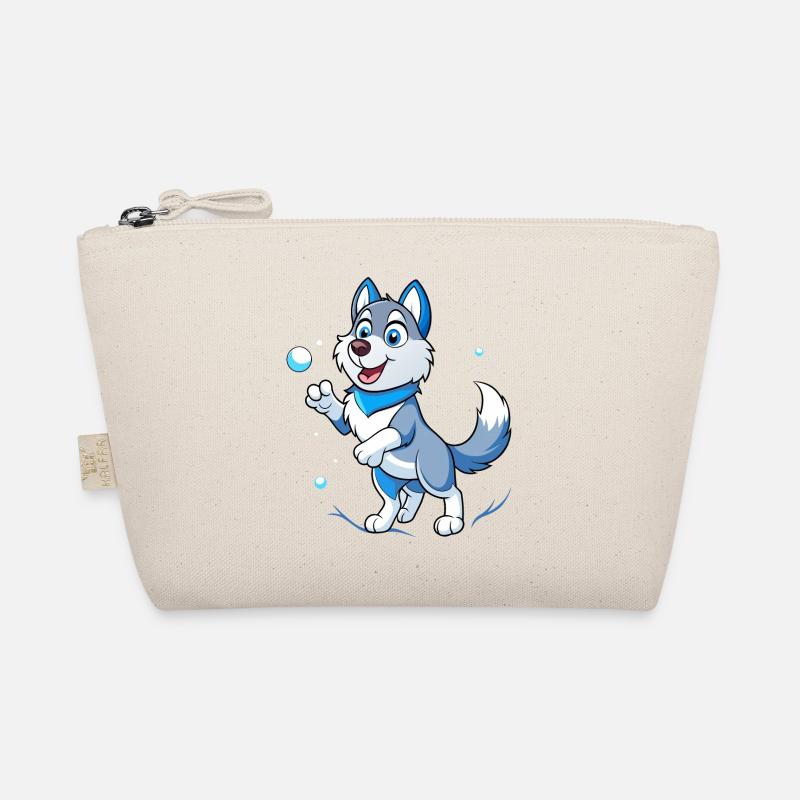 Schneeball-Showdown: Siberian Husky Delight Bio-Täschchen