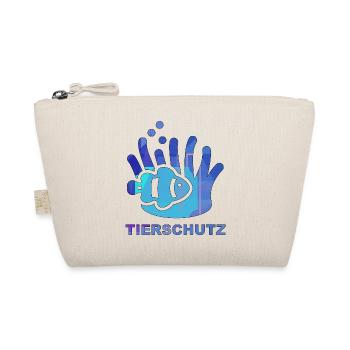 Fisch mit Algen und Tierschutzschriftzug - Bio-Täschchen - Natur - Vorne