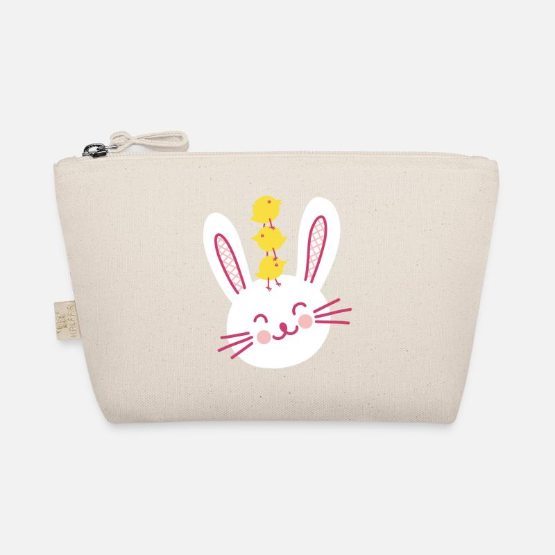 Easter Bunny and Three Cute Chicks - Organic Pouch - nature